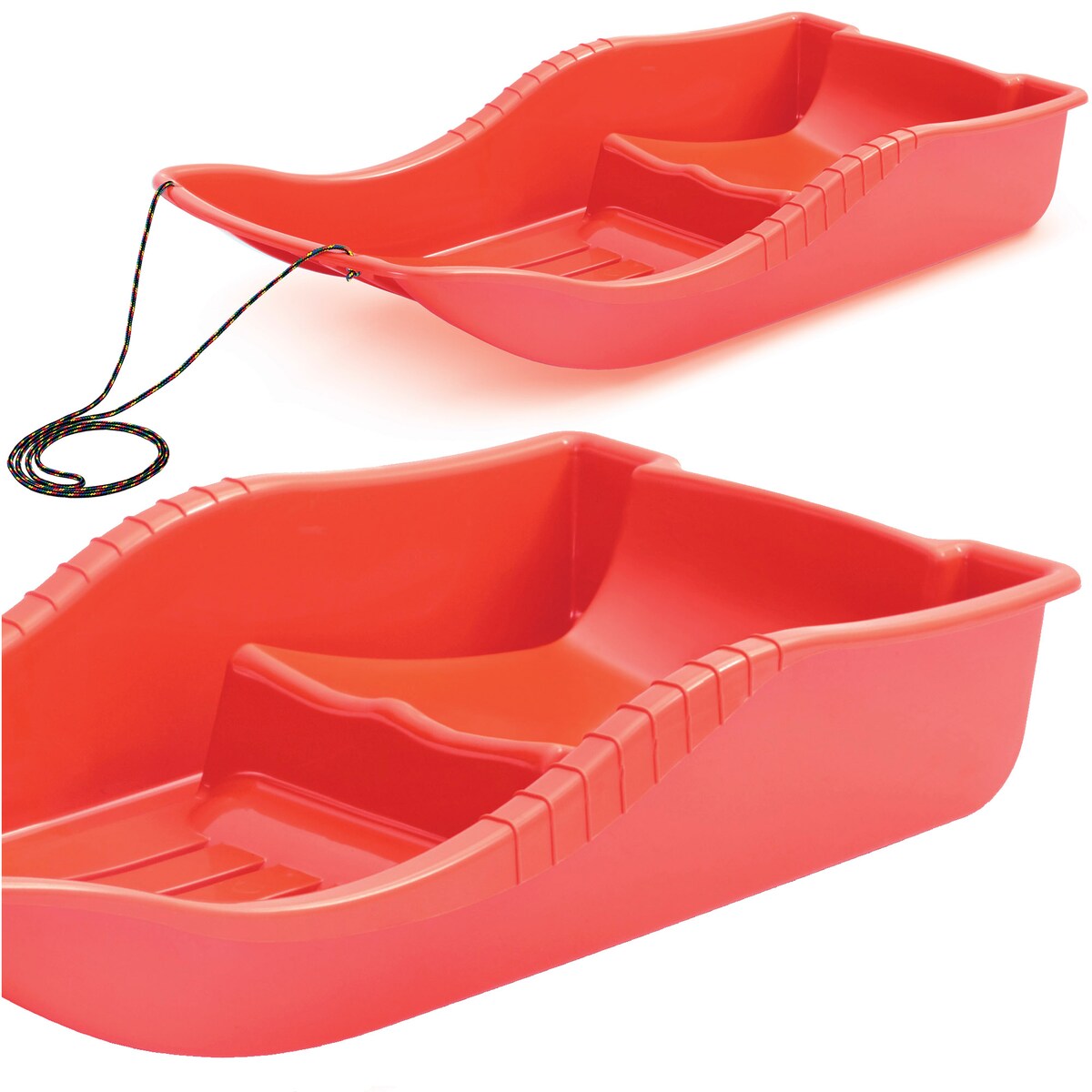 Sanki Na Śnieg Dla Dzieci Ślizg Ślizgacz Zjazdowy Z Linką Czerwone