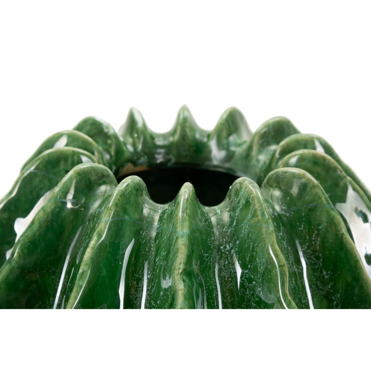 Osłonka dekoracyjna Cactus Ball, kolor zielony, ceramika, 23,5 x 23,5 x 24,5 cm, motyw: kaktus, styl nowoczesny, na doniczkę do salonu, Mauro Ferretti