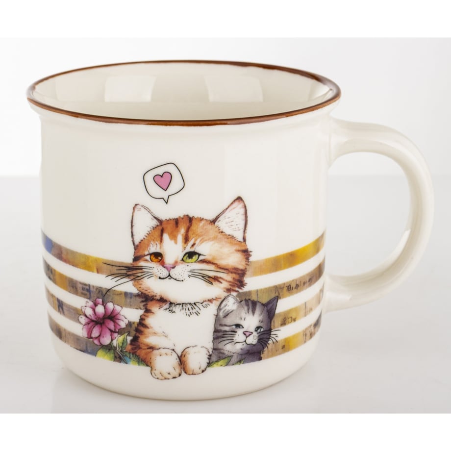 Kubek porcelanowy 400 ml 2 koty 9x13x9,5 cm GATTINI-2