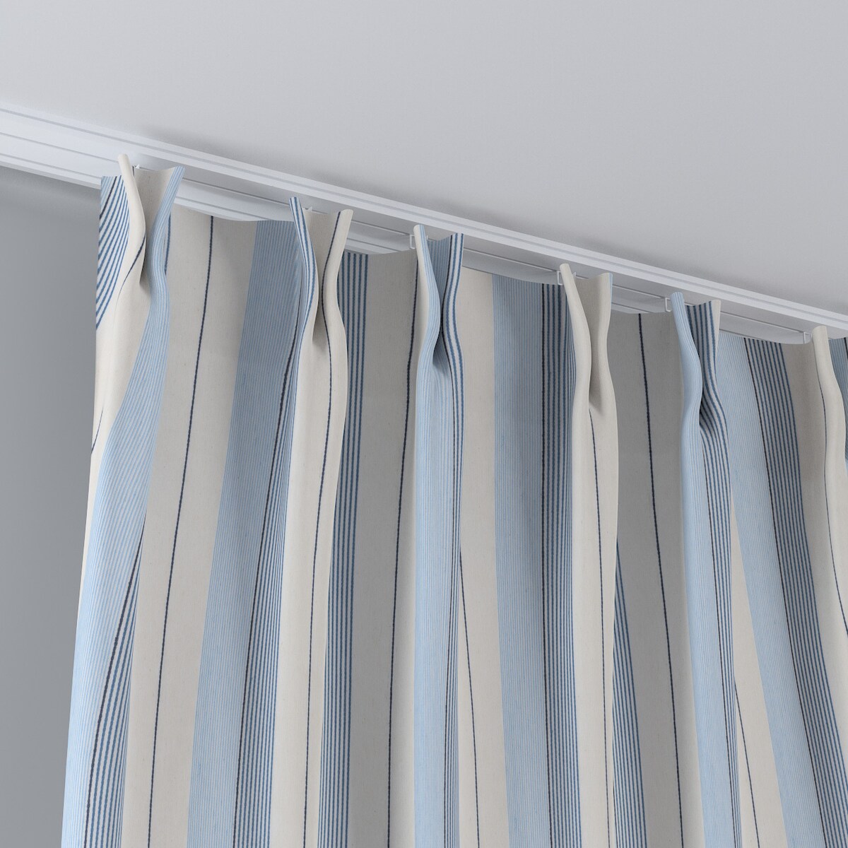 Zasłona na haczykach flex podwójnych 130x245 niebieskie pasy