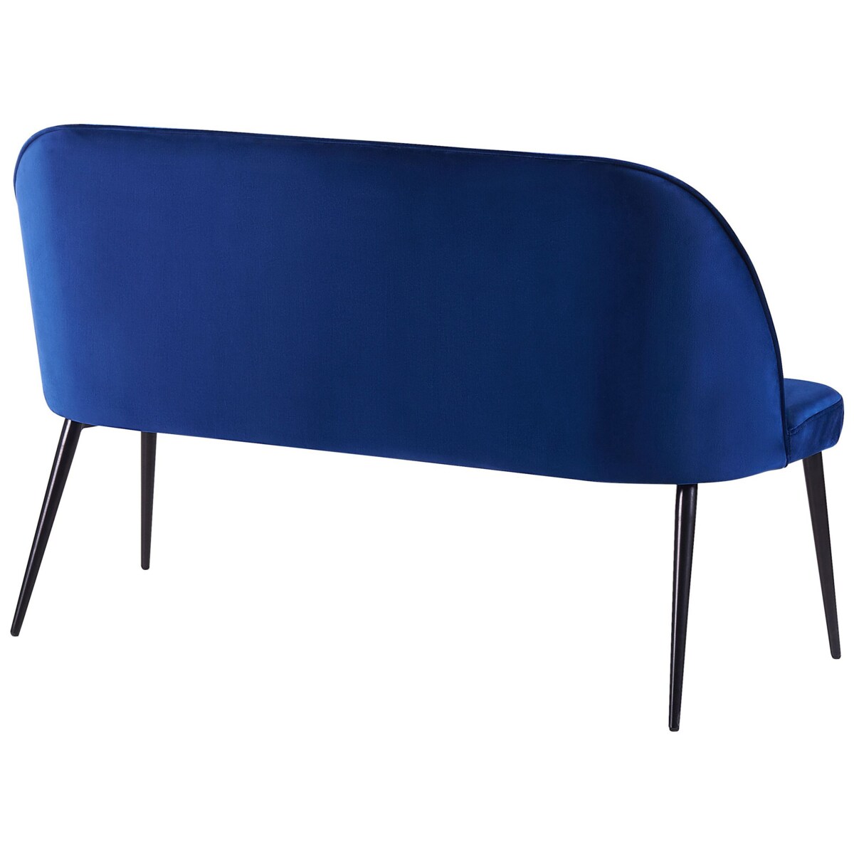 Ławka tapicerowana 2-osobowa welurowa niebieska OSBY