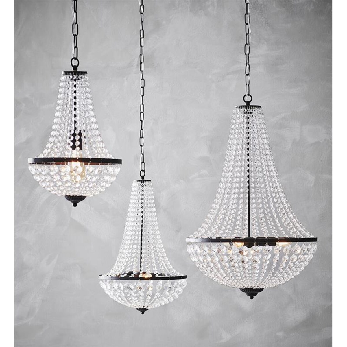 Glamour żyrandol wiszący Granso 107028 lampa nad łóżko czarna