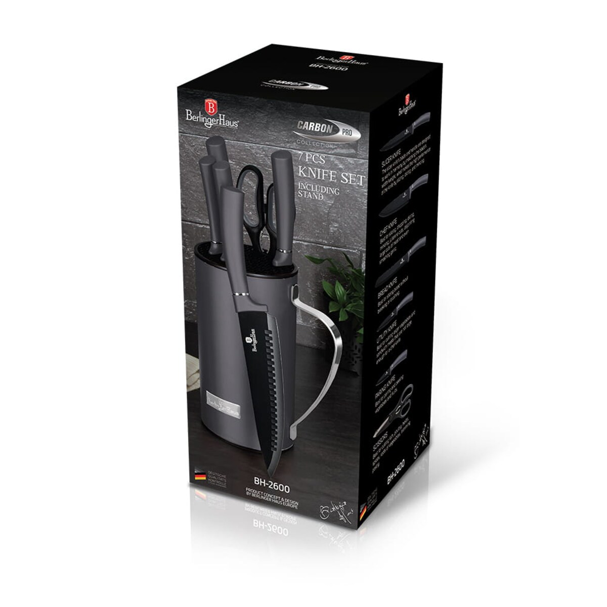 Zestaw noży 7 elementowy w bloku Berlinger Haus BH-2600