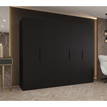 Szafa uchylna otwierana MARBELLA 1 250 wys. 202 cm Czarny + u. Czarny