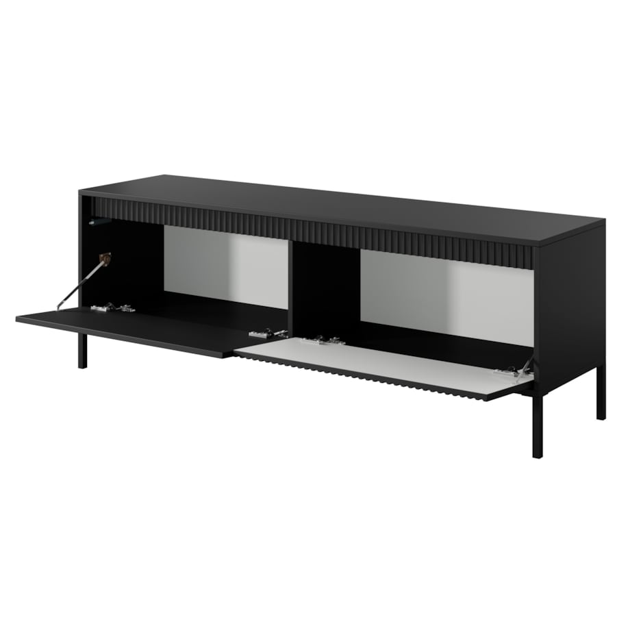 Szafka RTV 153 2D ENSO czarna na metalowych nóżkach