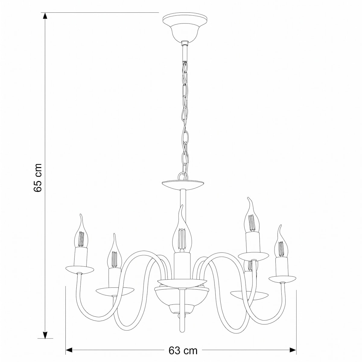 czarna lampa wisząca sufitowa 5 punktowa edylit do kuchni