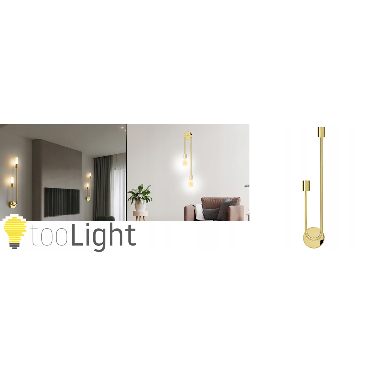 Lampa Ścienna Kinkiet Złoty Nowoczesny Gold Shiny