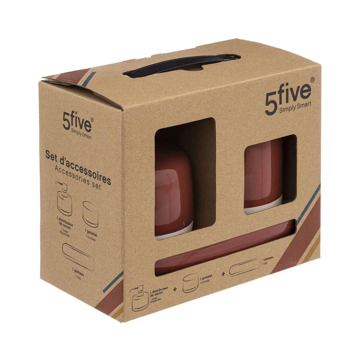 Akcesoria łazienkowe SOLAR 2w1, dozownik, pojemnik