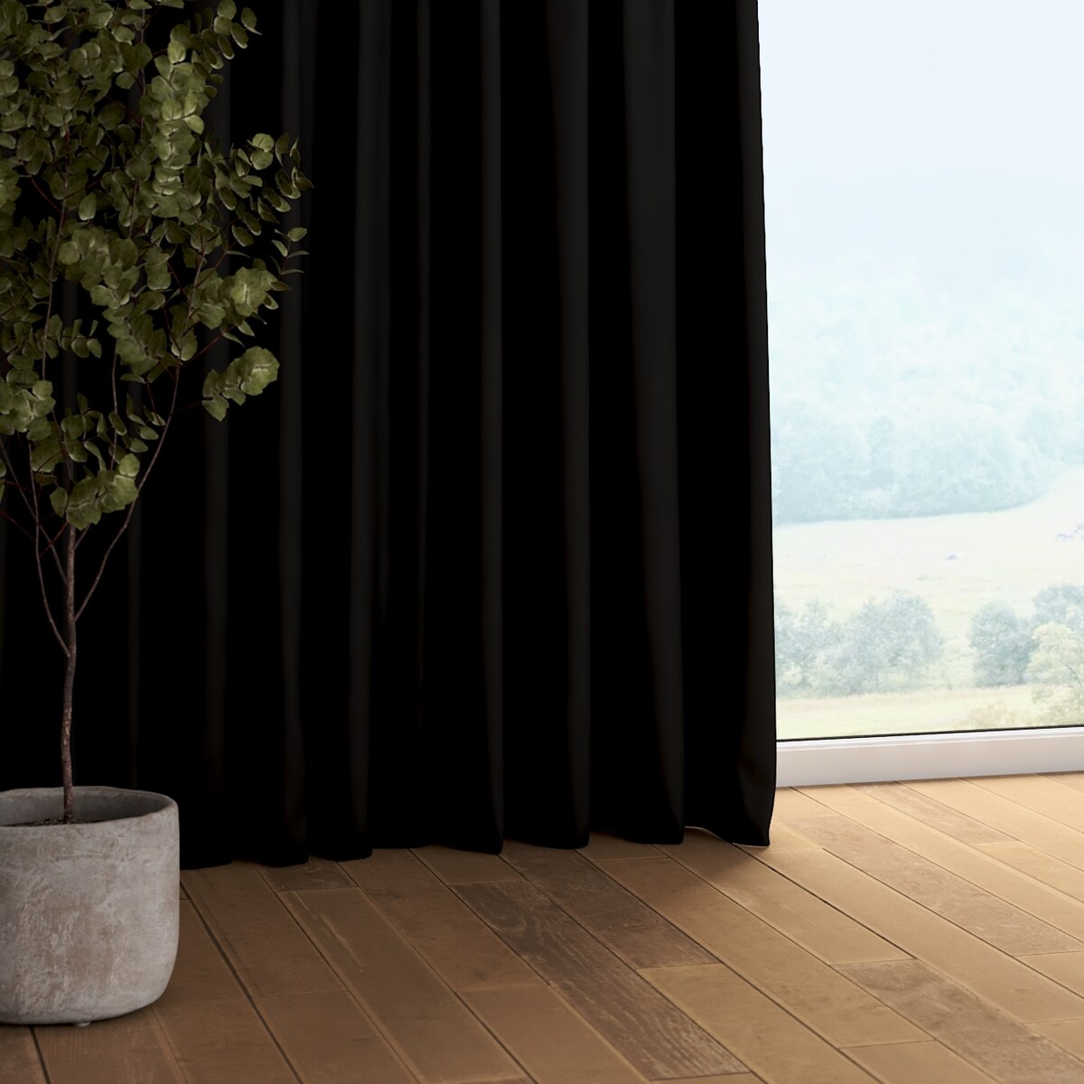 Zasłona na taśmie marszczącej 1 szt. 130x245 czarny