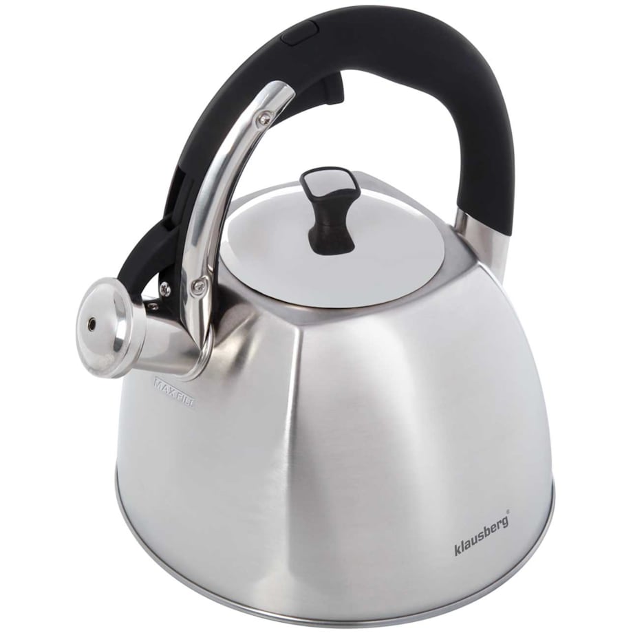 Czajnik stalowy z gwizdkiem 2.2L srebrny Inox KLAUSBERG
