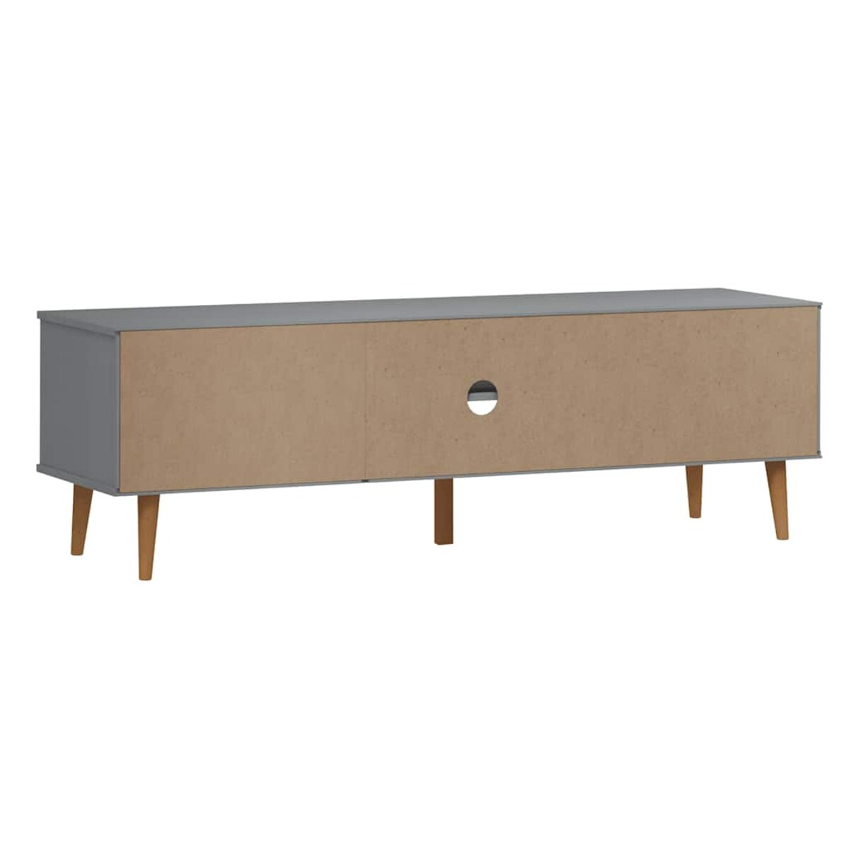 vidaXL Szafka TV MOLDE, szara, 158x40x49 cm, lite drewno sosnowe