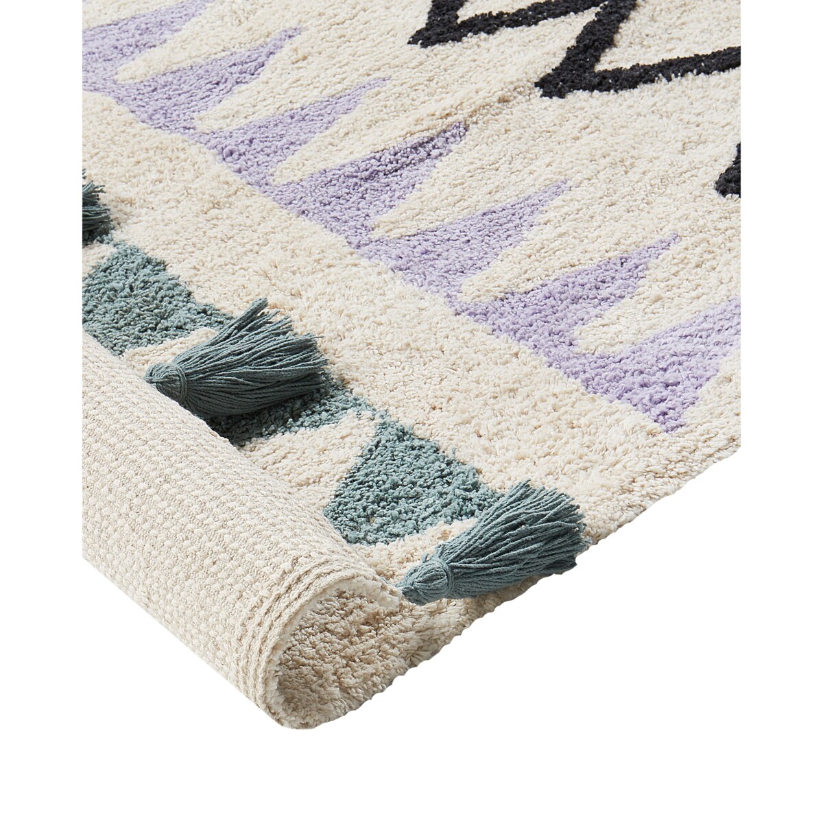 Dywan dziecięcy bawełniany 140 x 200 cm beżowo-zielony ZAYSAN