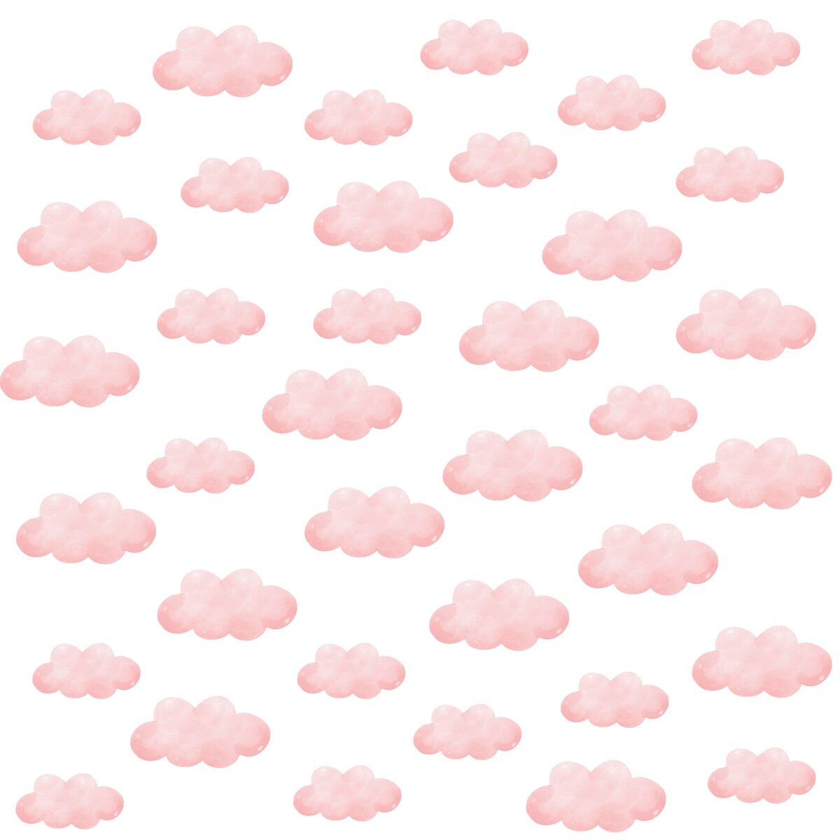 Naklejki Ścienne Dla Dzieci Różowe Chmurki Pastelowe Chmury Boho Zestaw 60x30cm