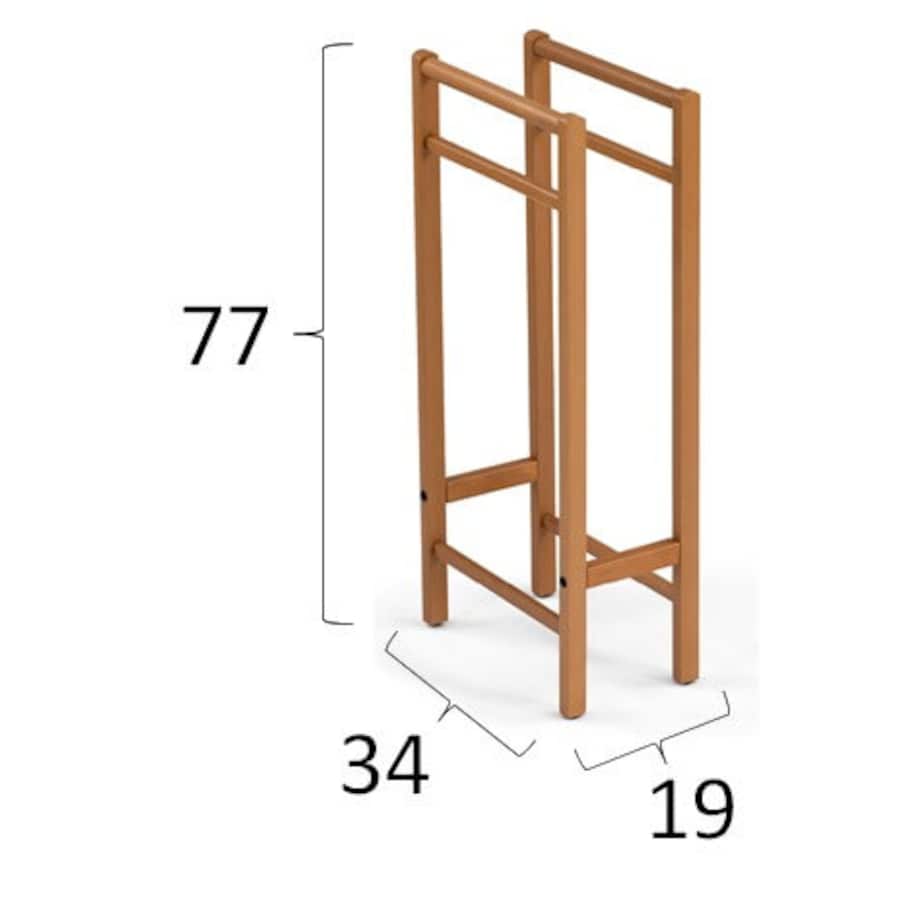 ARREDAMENTI SALVI' Stojak na ręczniki - 77 x 34 cm, Brązowy