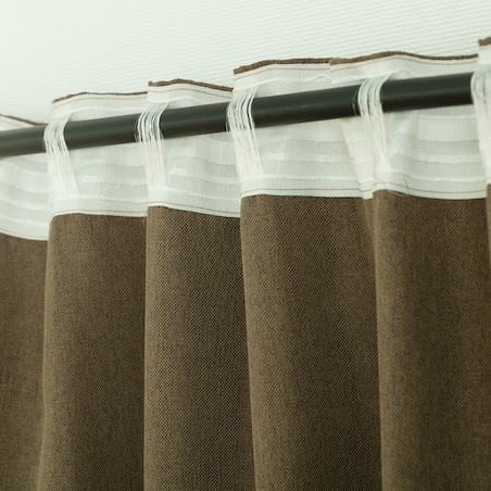 Zasłona BASIC na taśmie marszczącej 140x300cm jasne khaki 1 szt. 140x300 zielony-brązowy