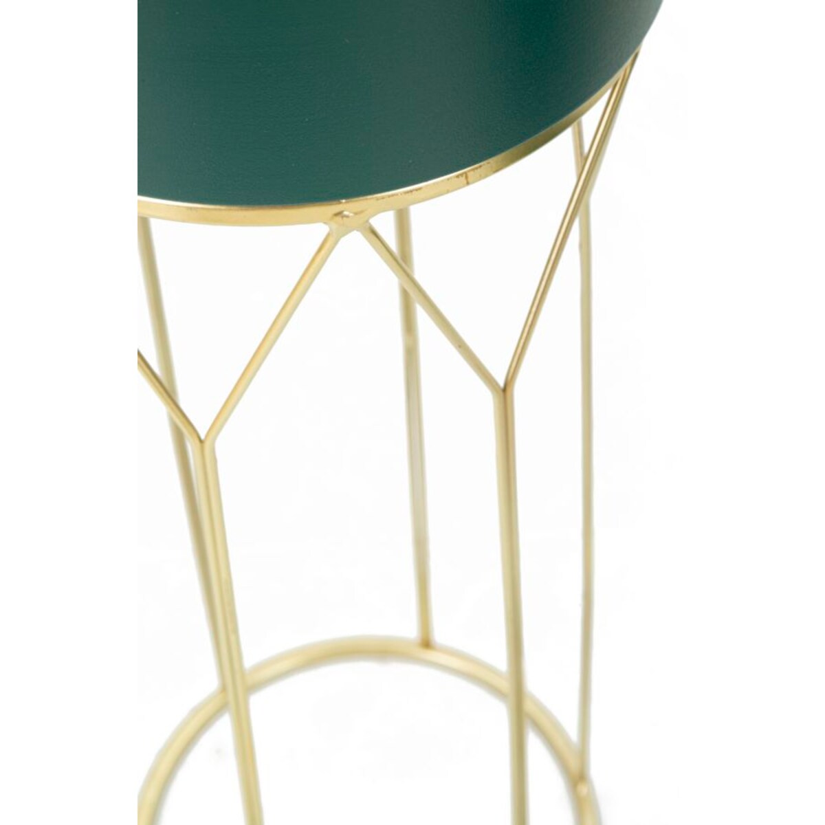 Zestaw 2 kwietników Grent Stand, kolor zielony i złoty, żelazo, wysokości 70 i 50 cm, na rośliny doniczkowe, Mauro Ferretti
