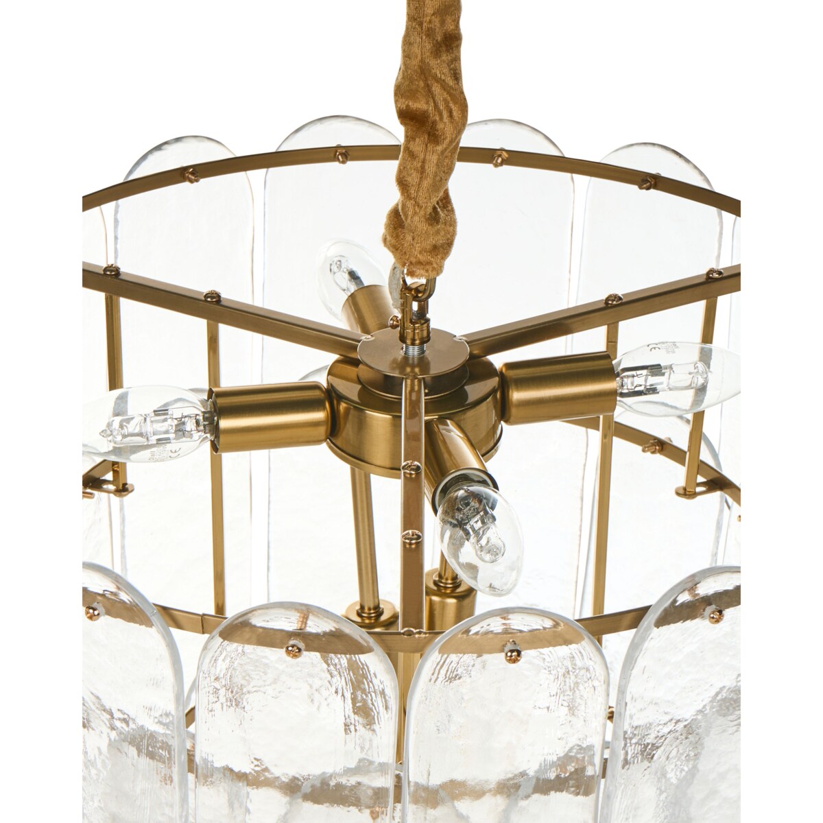 Żyrandol CARAVELI Szkło Mosiężny
