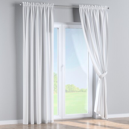 Zasłona na kanale z grzywką 1 szt. 130x245 biały z połyskiem