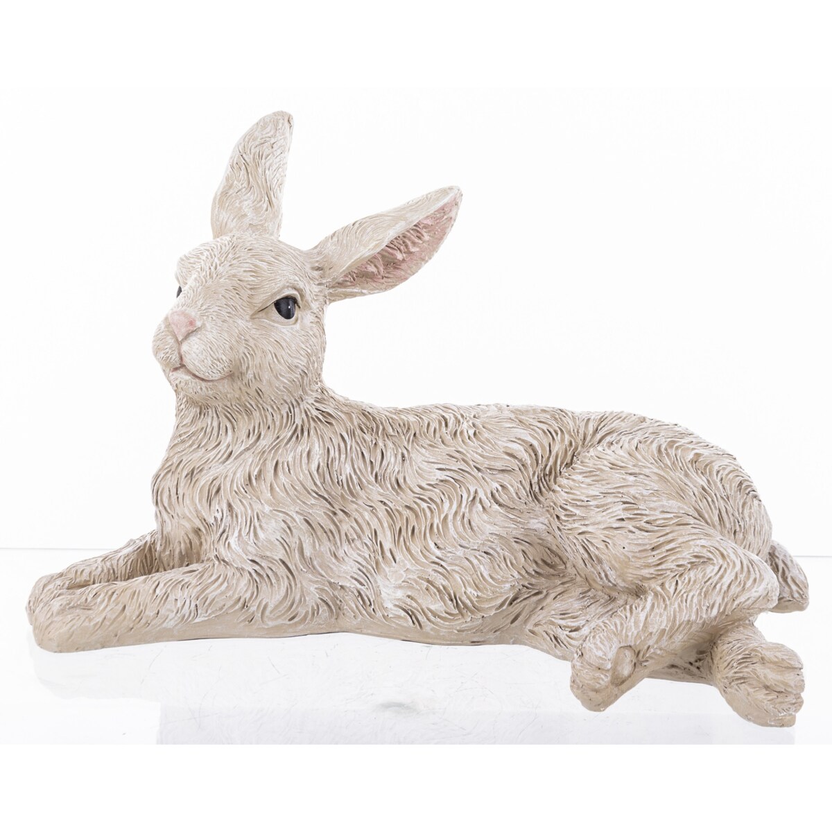 Dekoracja - biały królik 21x34x22 cm PELUCHE leżący