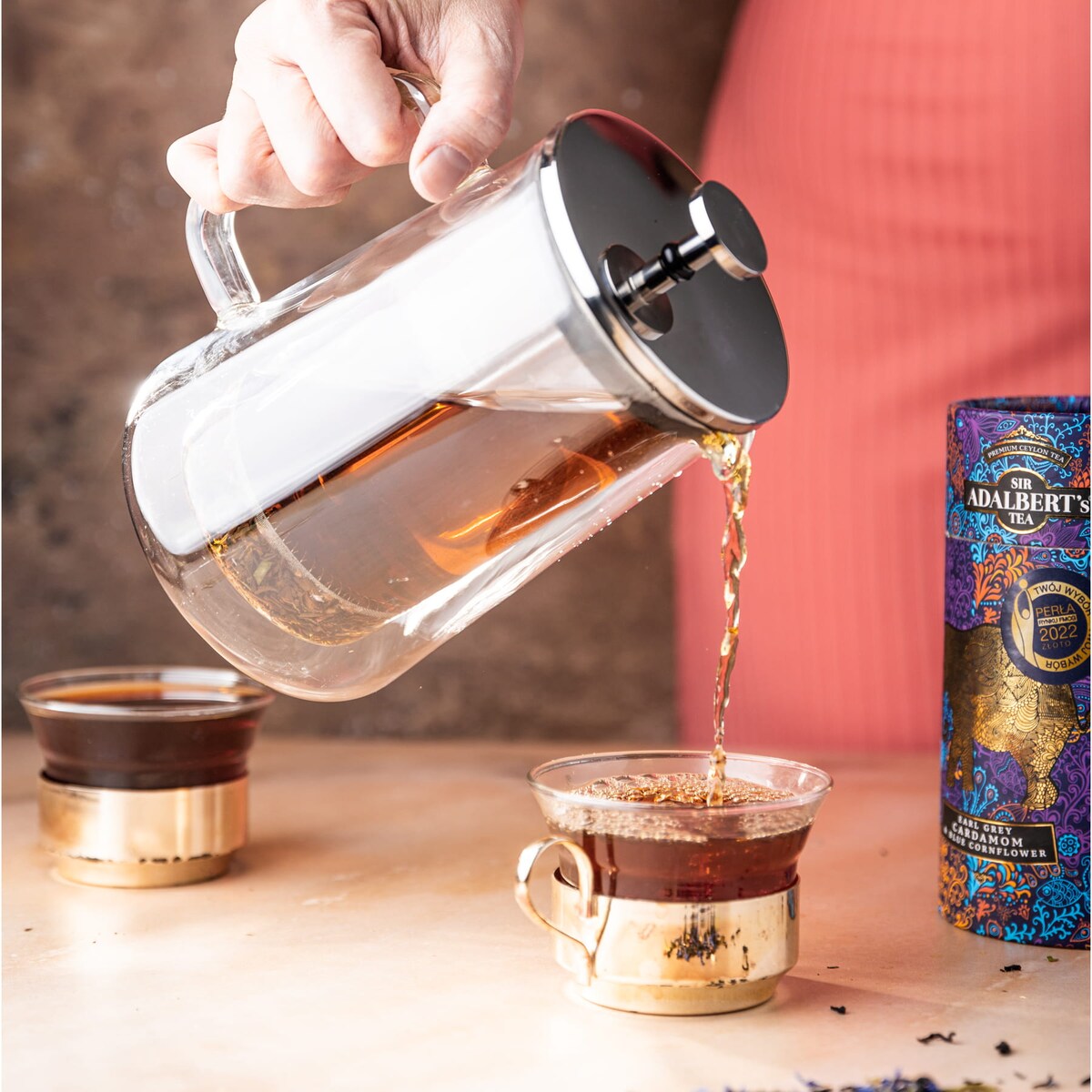 Zaparzacz do kawy herbaty 0.60L French Press srebrny KLAUSBERG