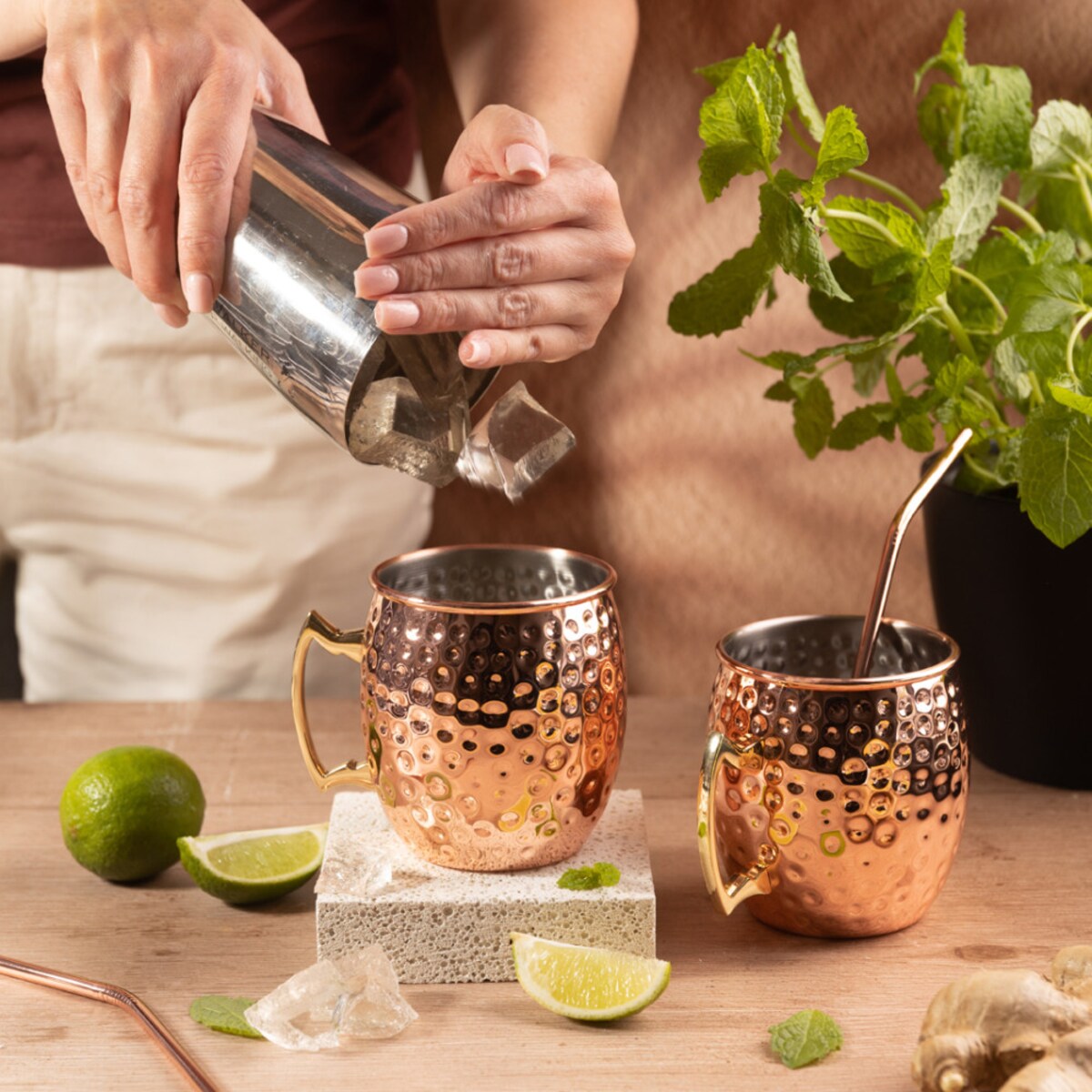 Kinghoff zestaw stalowych kubków 500ml do drinków Moscow Mule 64485