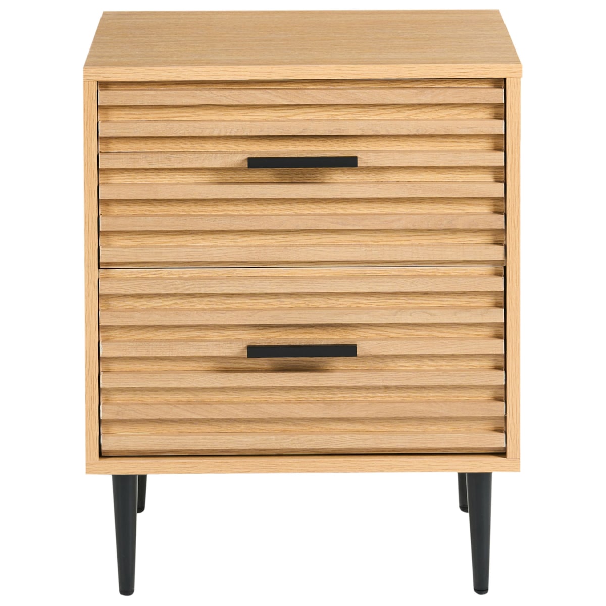 Szafka nocna 2 szuflady KEITH Jasnobrązowy