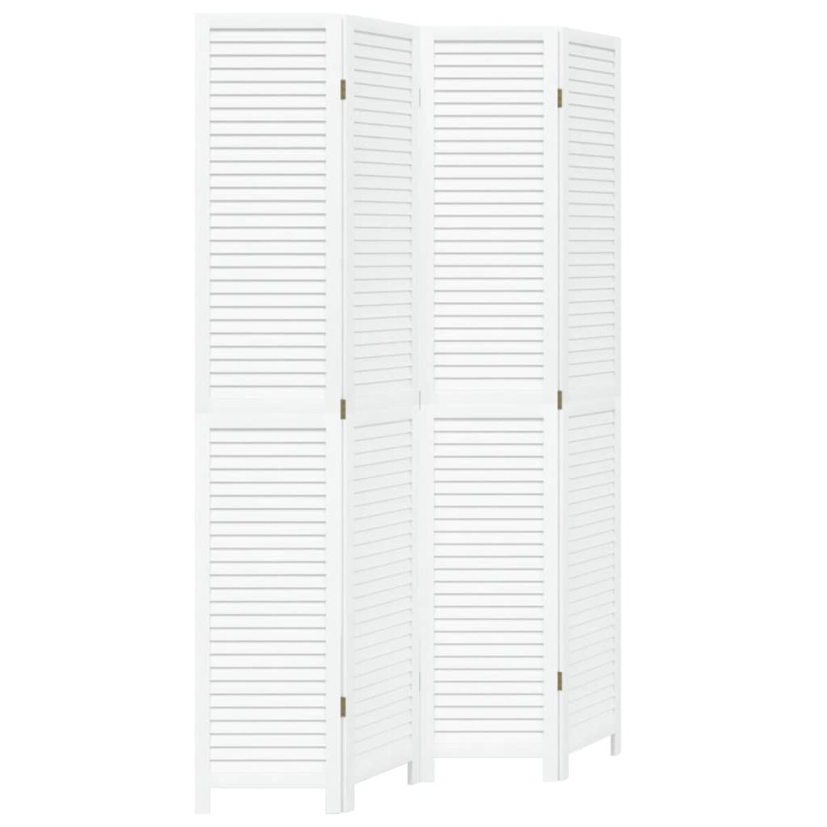 vidaXL Parawan pokojowy, 4-panelowy, biały, lite drewno paulowni