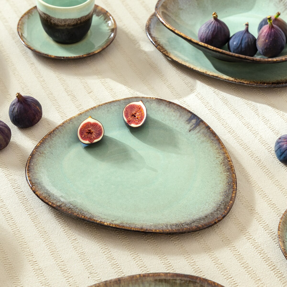 Konsimo PRIMA Zestaw śniadaniowy 6 os. (18 el.), szałwiowy