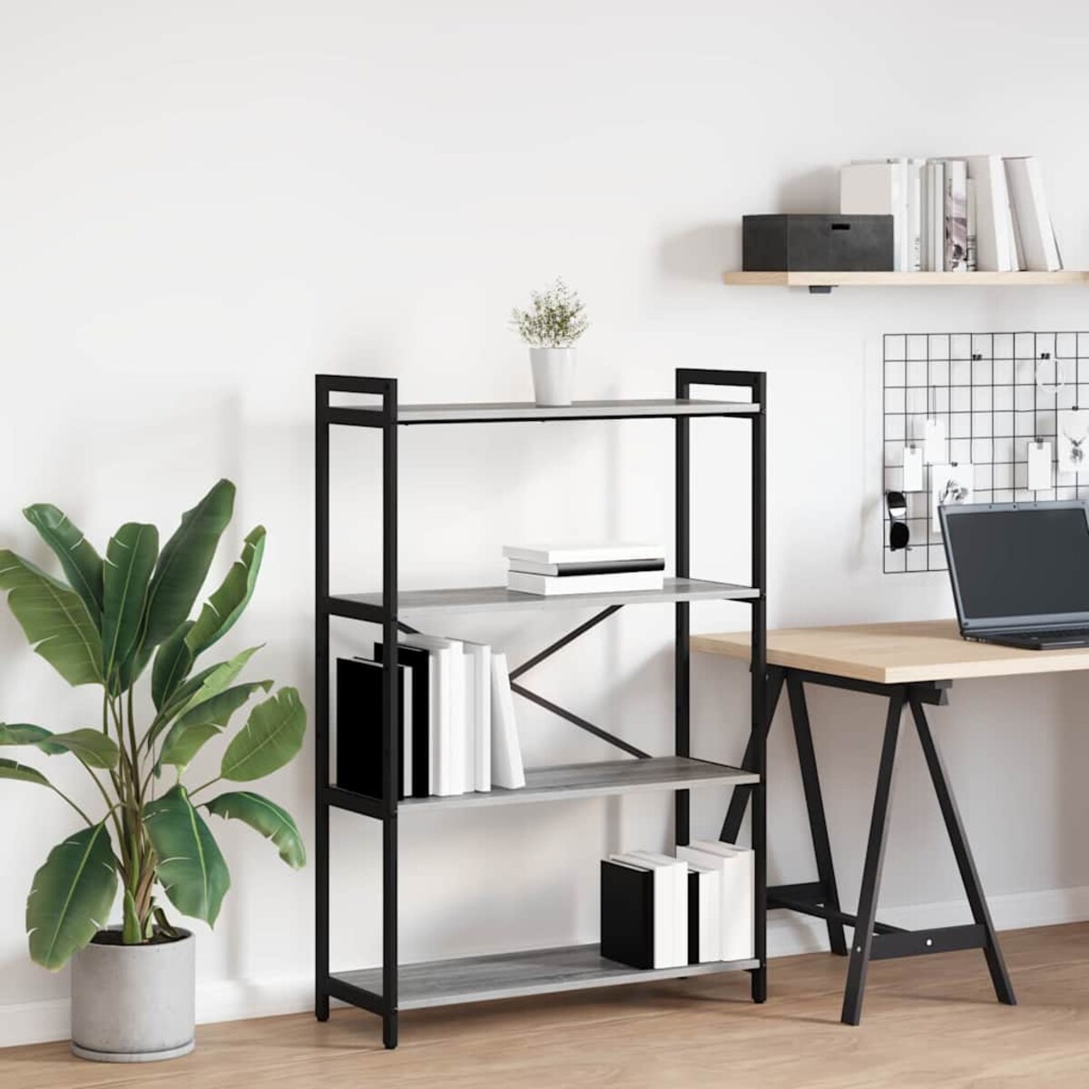 vidaXL Półka na książki Szary dąb sonoma 80 x 30 x 118 cm