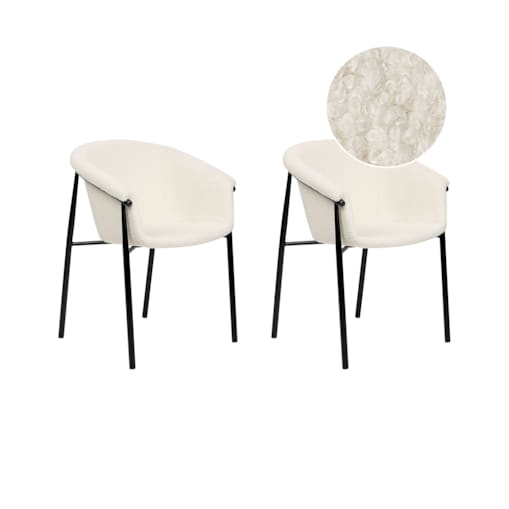 Zestaw 2 krzeseł do jadalni boucle biały AMES