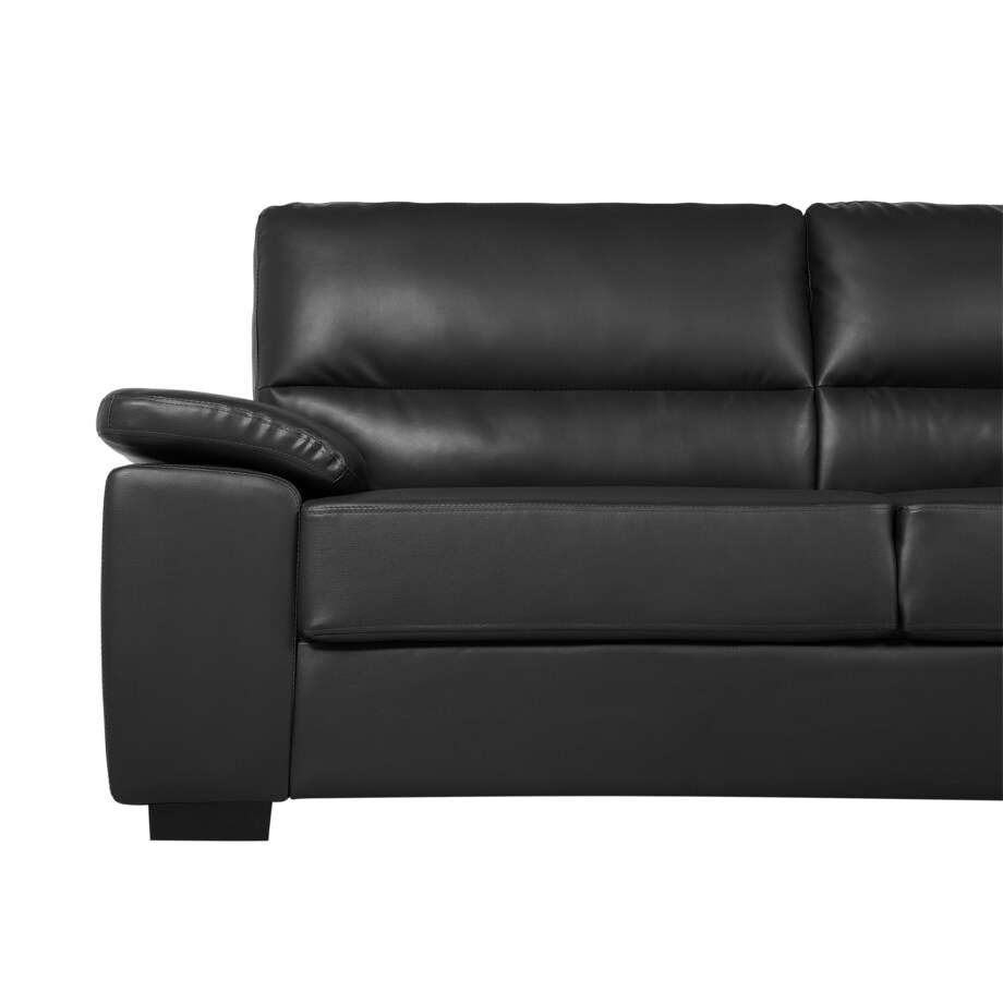 Sofa 3-osobowa ekoskóra czarna VOGAR