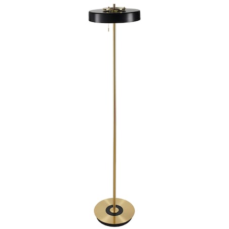 LAMPA podłogowa KKST-MF8872 BLACK okrągła OPRAWA metalowa czarna złota