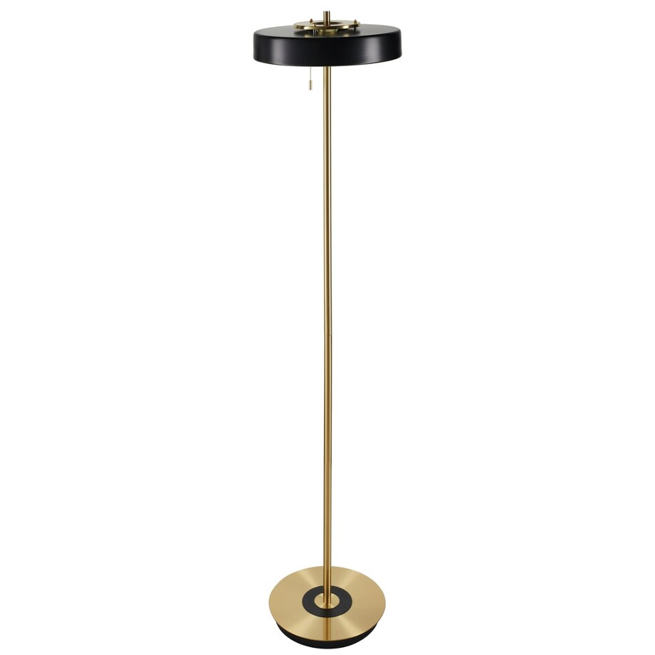 LAMPA podłogowa KKST-MF8872 BLACK okrągła OPRAWA metalowa czarna złota
