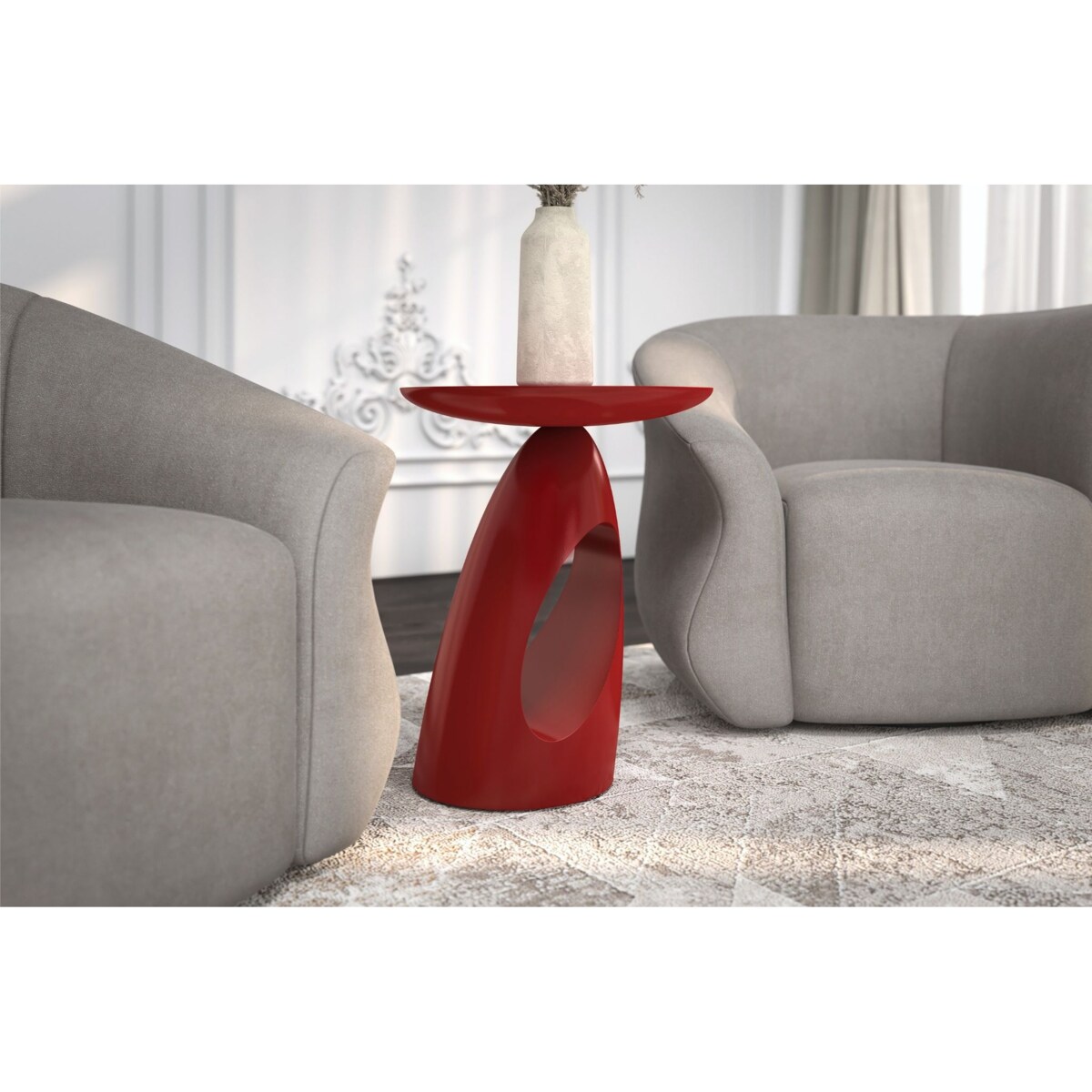 Stolik drewniany różne kolory Island, kolor bordowy