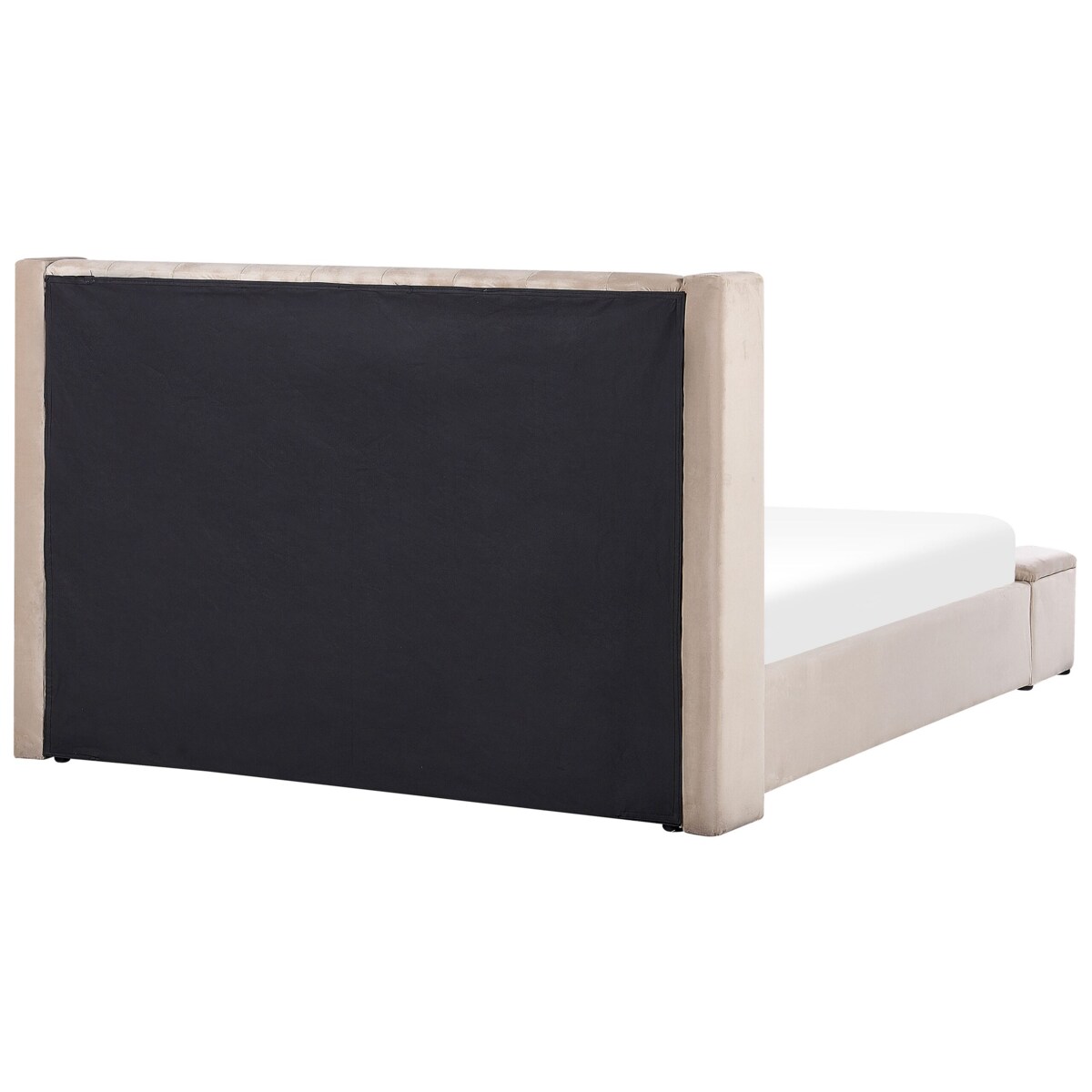 Łóżko welurowe z ławką 180 x 200 cm beżowe NOYERS