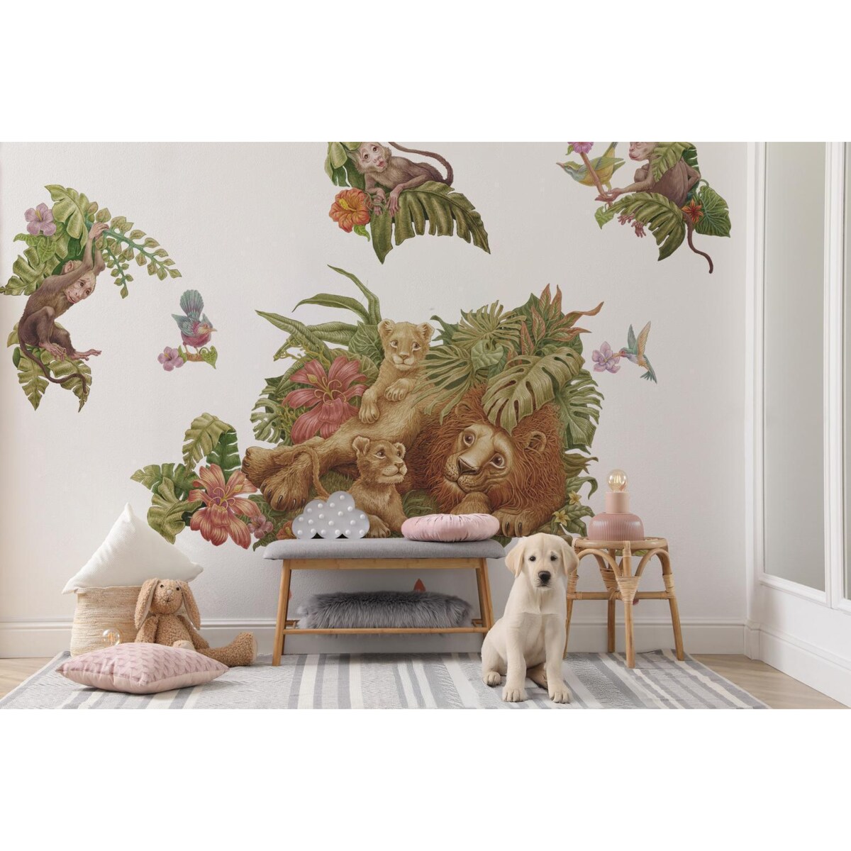 Zestaw naklejek na ścianę, Safari tropikalne, 80cm