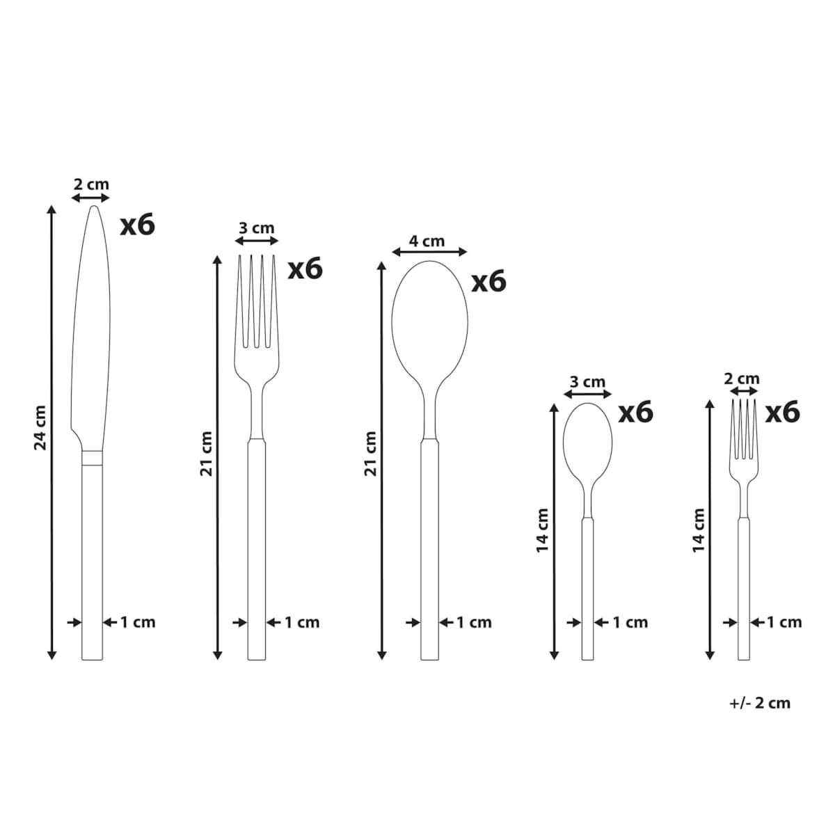 Zestaw sztućców 30 elementów BIGOLI Czarny