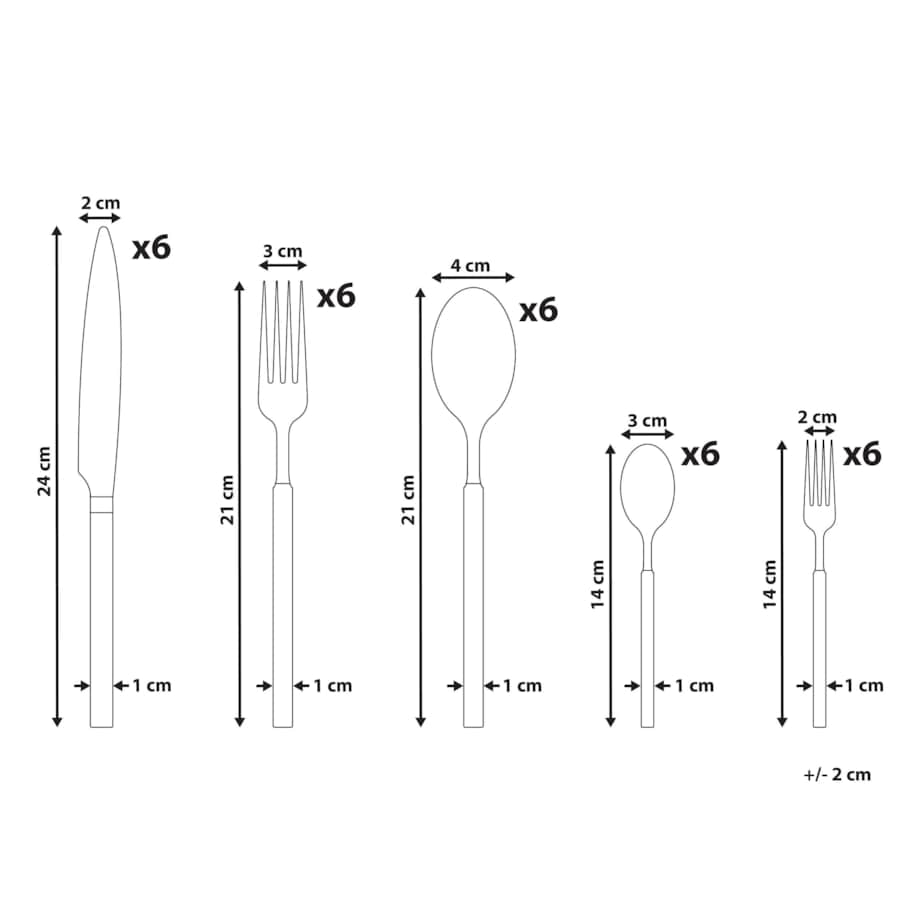 Zestaw sztućców 30 elementów BIGOLI Czarny