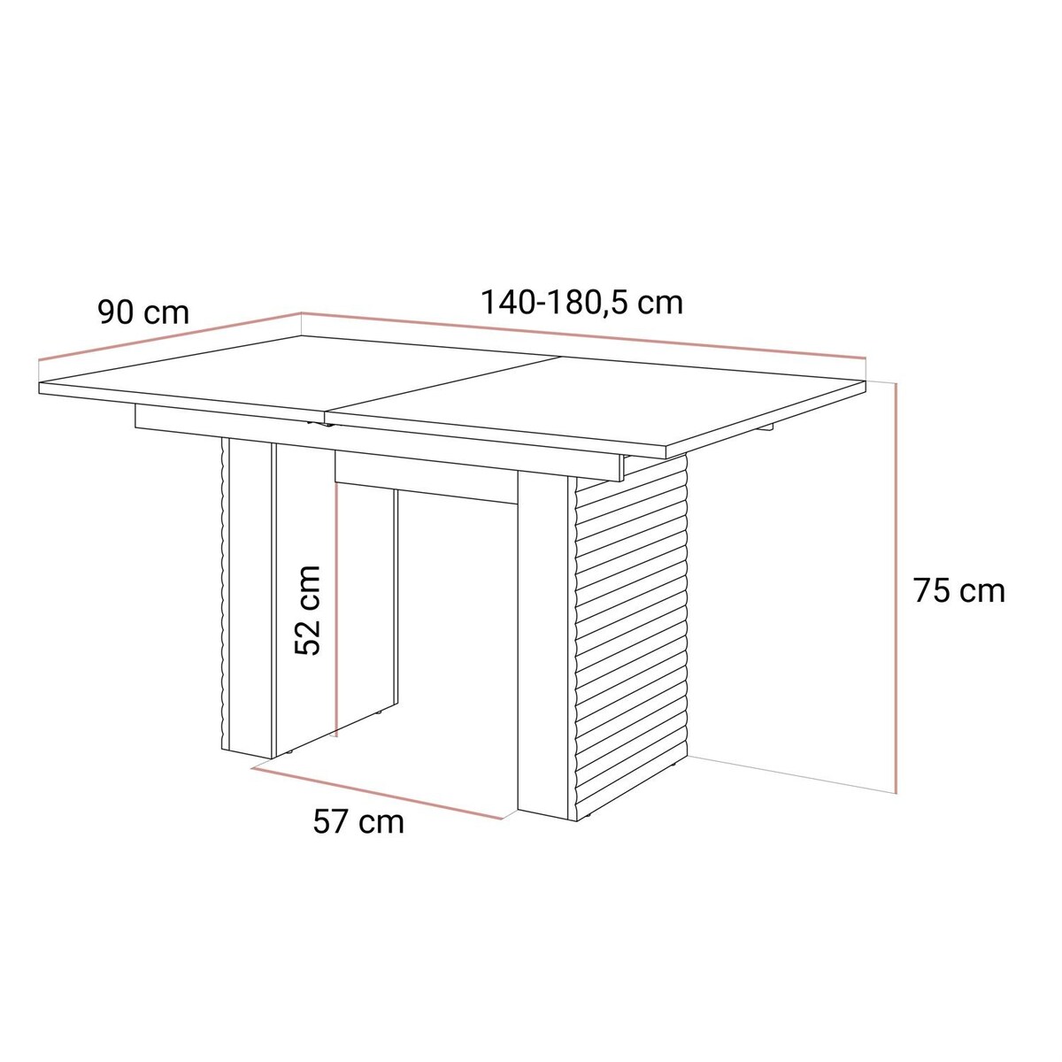 Stół rozkładany FLORENCE 140-180cm, dąb olejowany / kaszmir