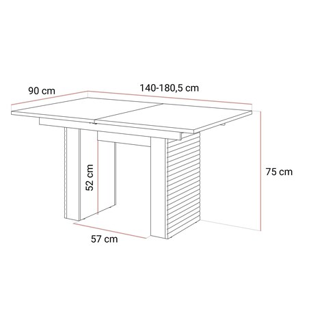 Stół rozkładany FLORENCE 140-180cm, dąb olejowany / kaszmir