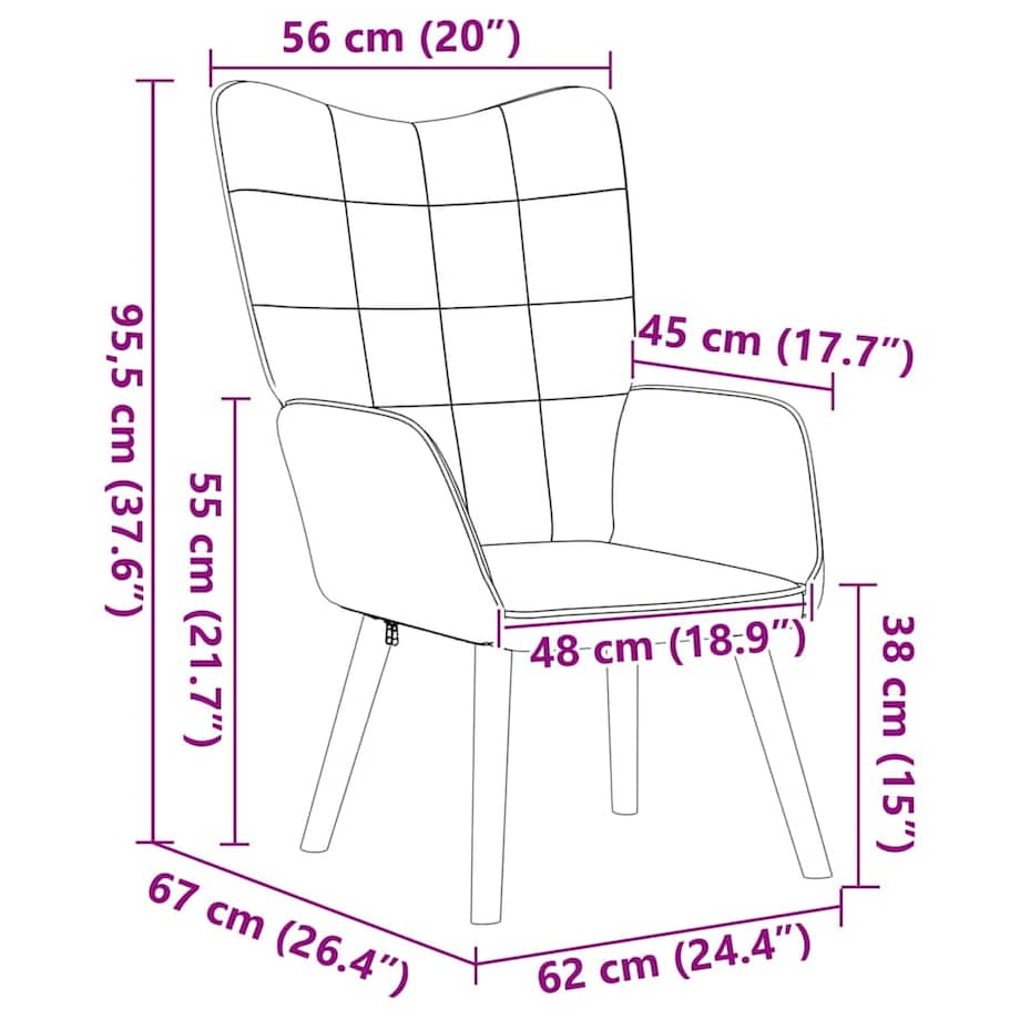 vidaXL Fotel relaksacyjny ciemno szary 62 x 67 x 95.5 cm tkanina