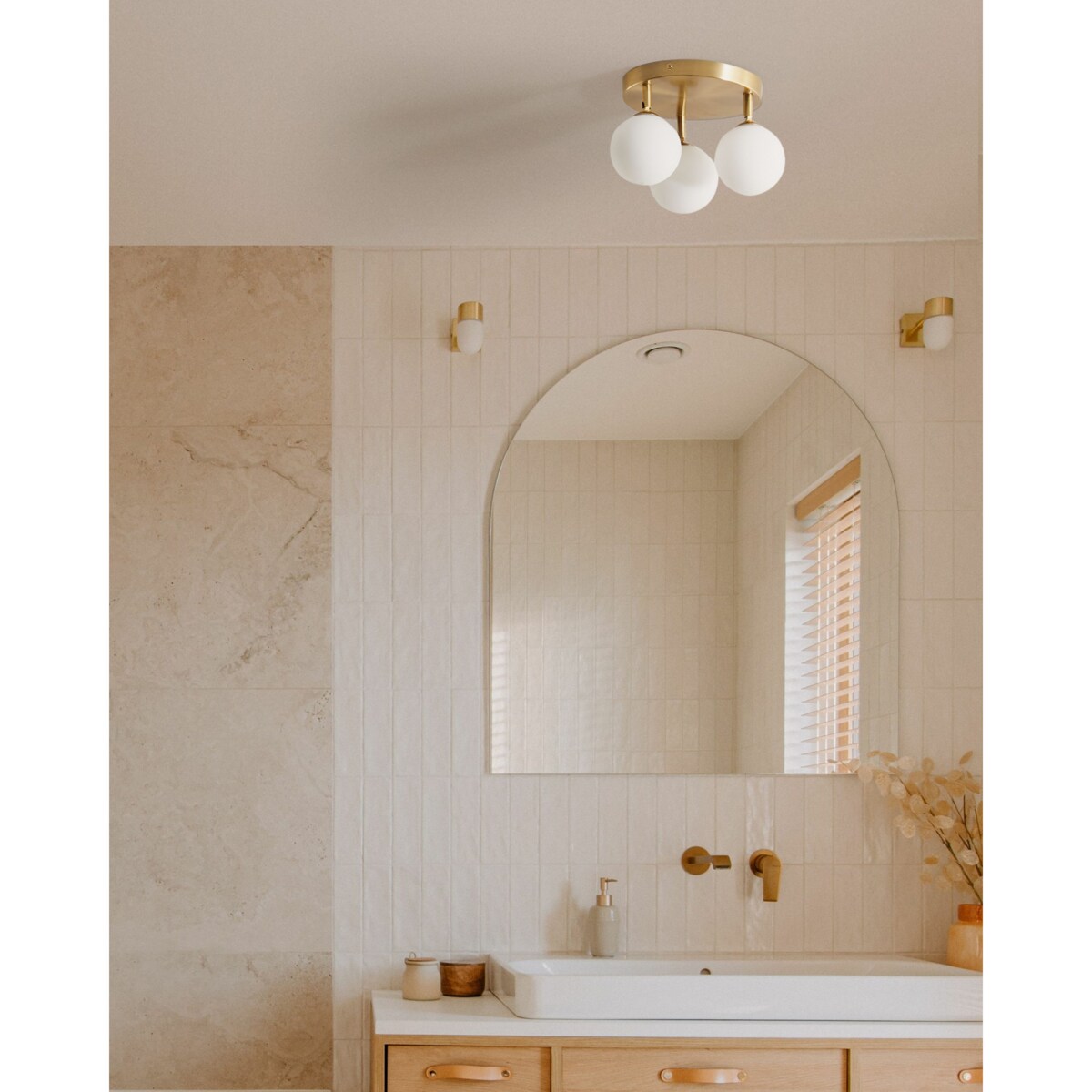 Lampa sufitowa MAVILLA Szkło Mosiężny