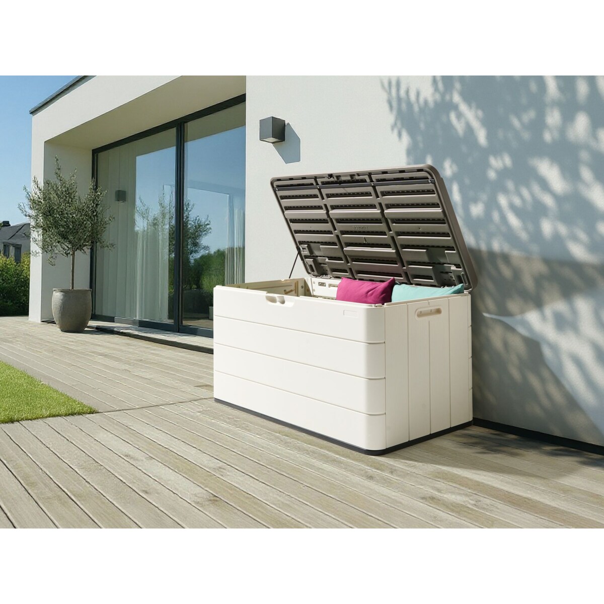 Skrzynia ogrodowa MILIES 116 cm 60 cm Biały