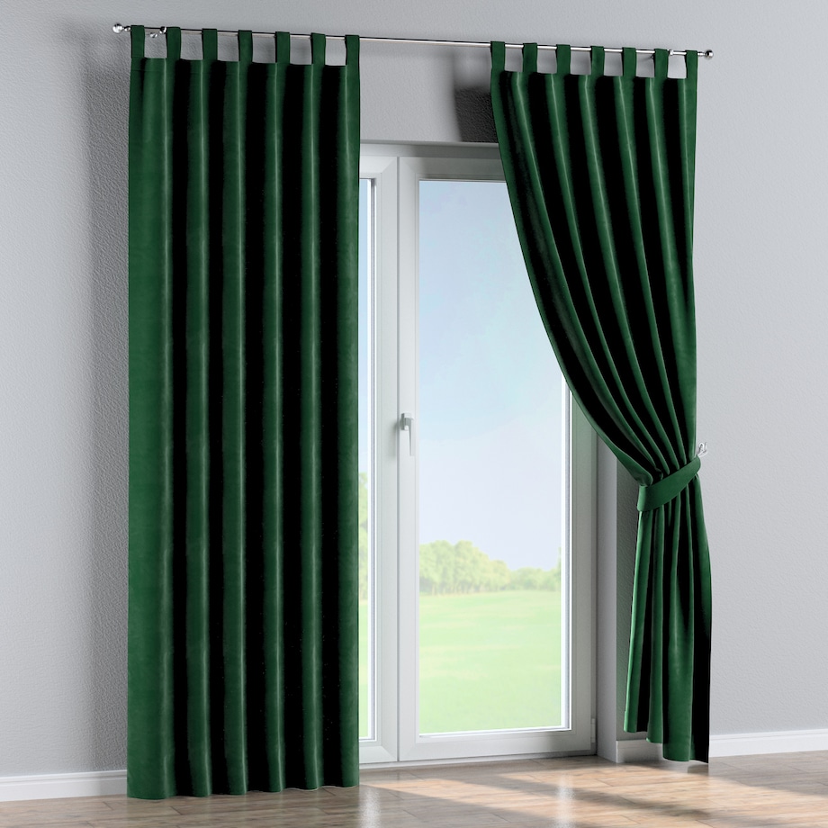 Zasłona na szelkach 1 szt. 130x245 butelkowa zieleń