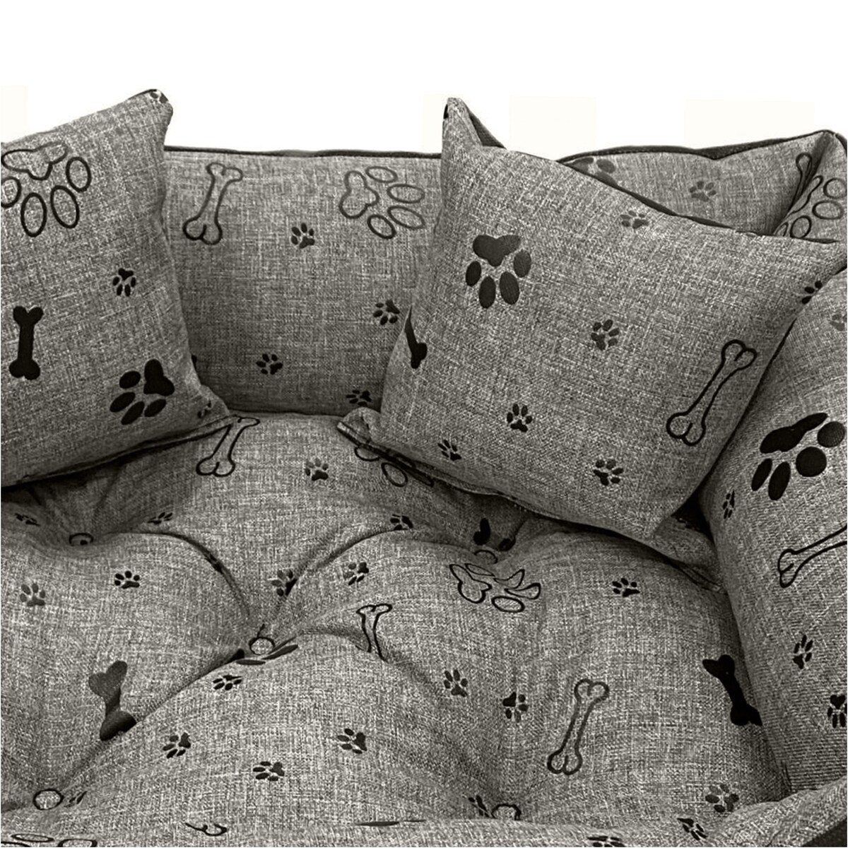 Legowisko Dla Psa Kanapa Posłanie 130X105 Cm Wodoodporne Poduszki Pikowane Kość Czarna