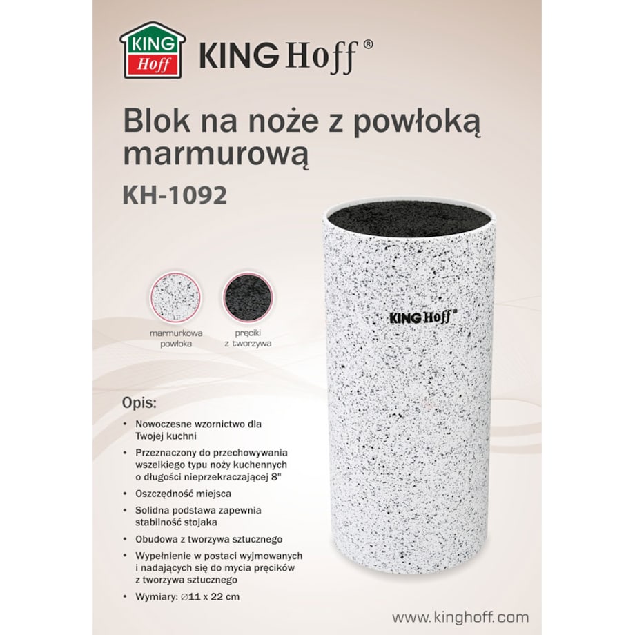 Uniwersalny stojak na noże do noży biały KINGHOFF