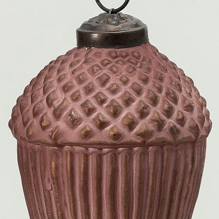 Bombka szklana Acorn Burgundy 7x10 cm boże narodzenie, święta, świąteczne, bordowy -brązowy, 7x7x10 cm