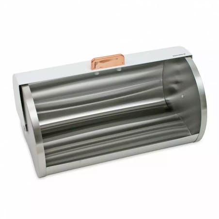 Chlebak stalowy pojemnik na chleb pieczywo bułki biały KLAUSBERG