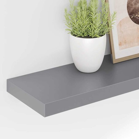vidaXL Półki ścienne, 4 szt., szare, 120x23,5x3,8 cm, MDF