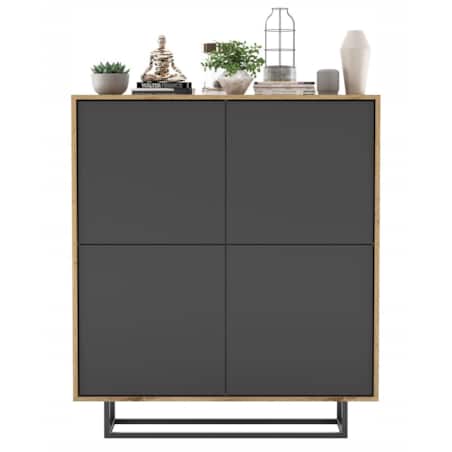 Komoda Loft Szafka RTV Loft Dąb Wotan Grafit MAT 113 cm